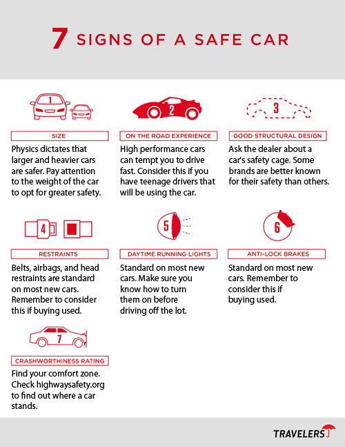 7 Signs of a Safe Car, see details below
